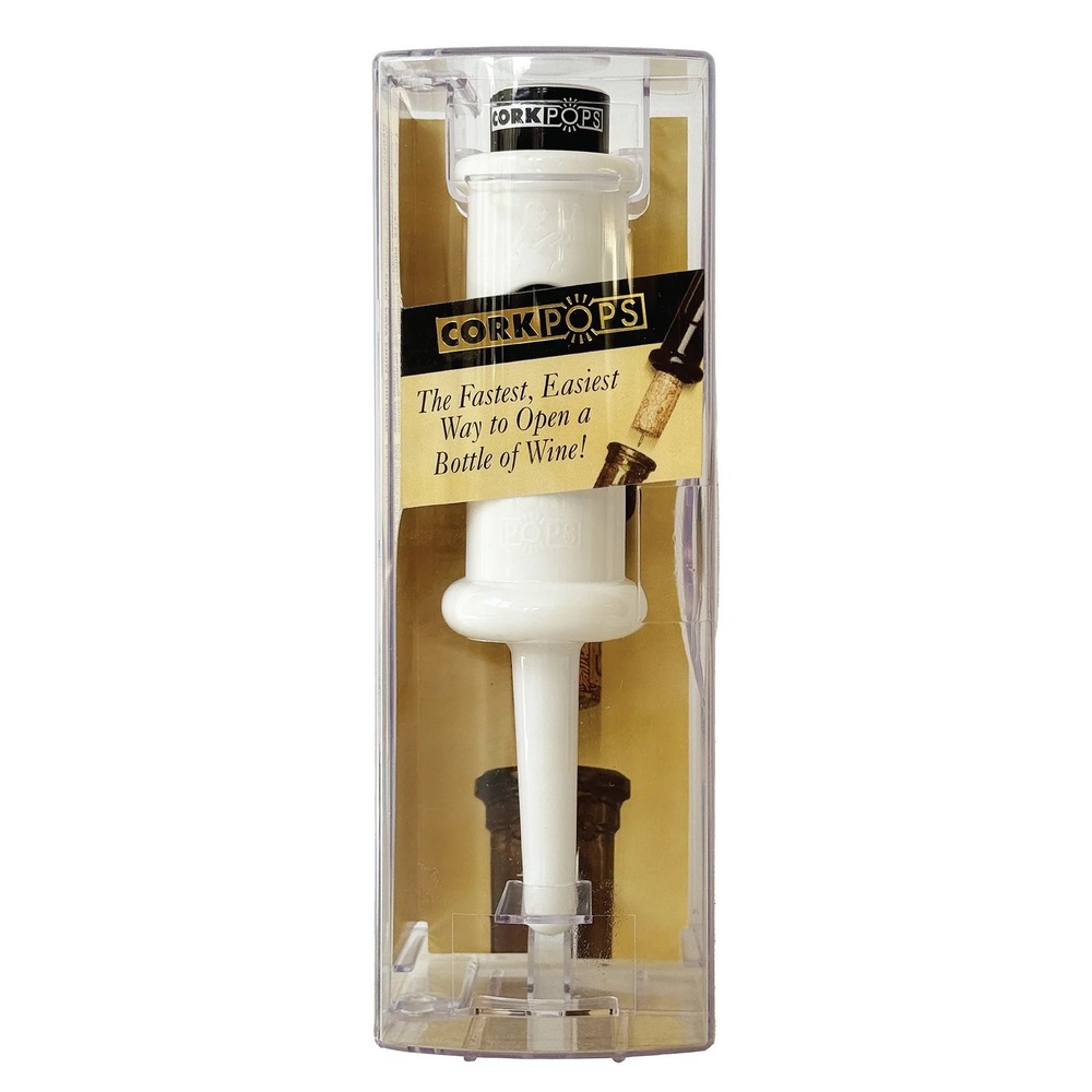 Cork Pops I Original Wine Bottle Opener White Pressurized Air Cork Remover New